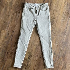 Oat mid-rise skinny light grey skinny jeans